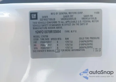 2009 Chevrolet Tahoe Ls from USA, damaged, VIN 1GNFC13079R155664